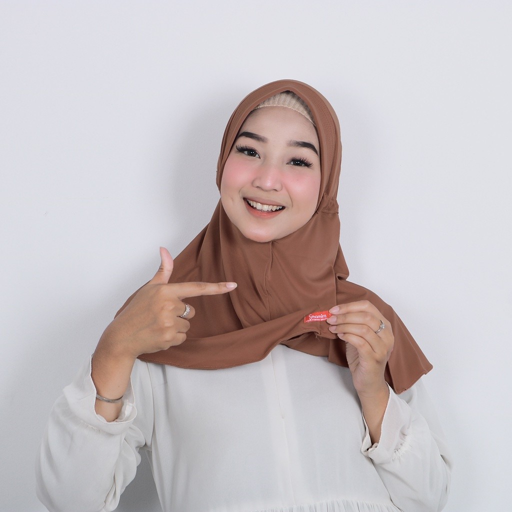 XSHA | Shamira  - Jokowi Hijab Instan Serut Jersey Pet Standar Polos Serut Tertutup
