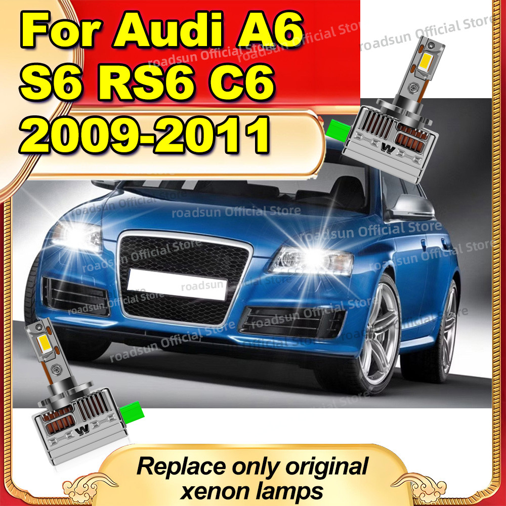 2Pcs 50000LM LED CANBUS Headlight Bulbs 1:1 HID Xenon Lights 6000K Lamps For Audi A6 S6 RS6 C6 2009 