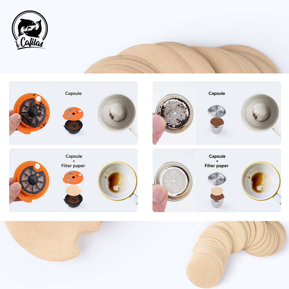 sposable Paper Filters for Bosch Tassimo & Nespresso & la vazza Mio Coffee Reusable Capsule Pod