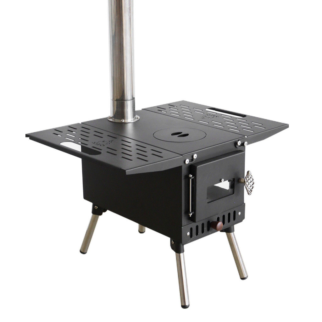 Camping wood and burn firewood stove Camping Tent Stove, Portable Wood Burning Stove with Chimney Pi