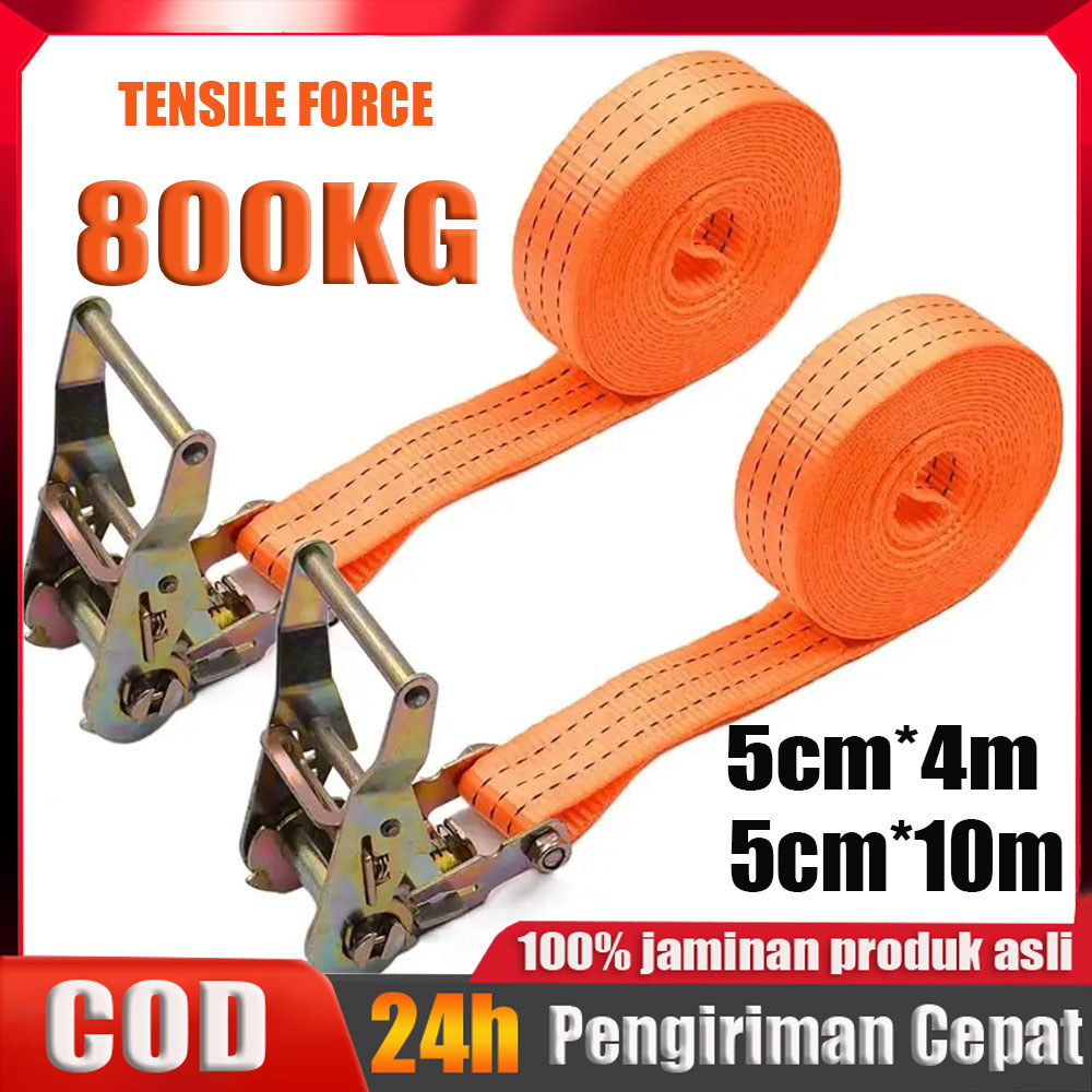 COD 10 Ton Tali Kecepatan Ratchet Tie Down 5cm x 4M/10M  Lashing Track Trek Belt Trackbelt Tali Peng