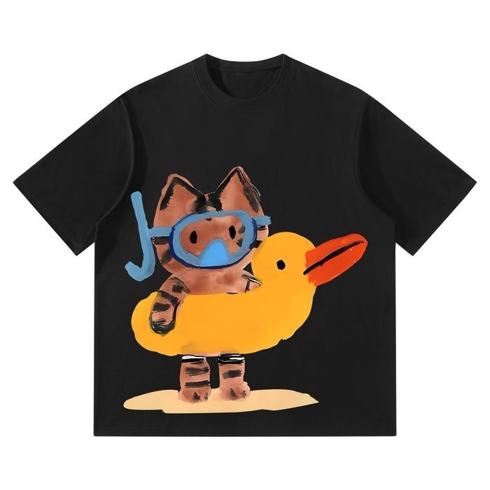 STAGROUP Kaos motif kucing lucu  Katun Combed   kostum lucu baju kartun anak perempuan baju unik nga