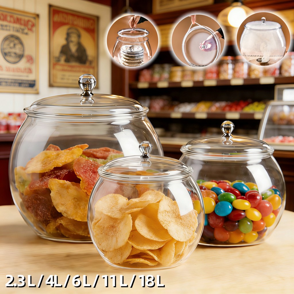 18L Wadah Plastik Tertutup Berkapasitas Besar/Kaleng Transparan/Kotak Penyimpanan Biji-bijian/Kaleng