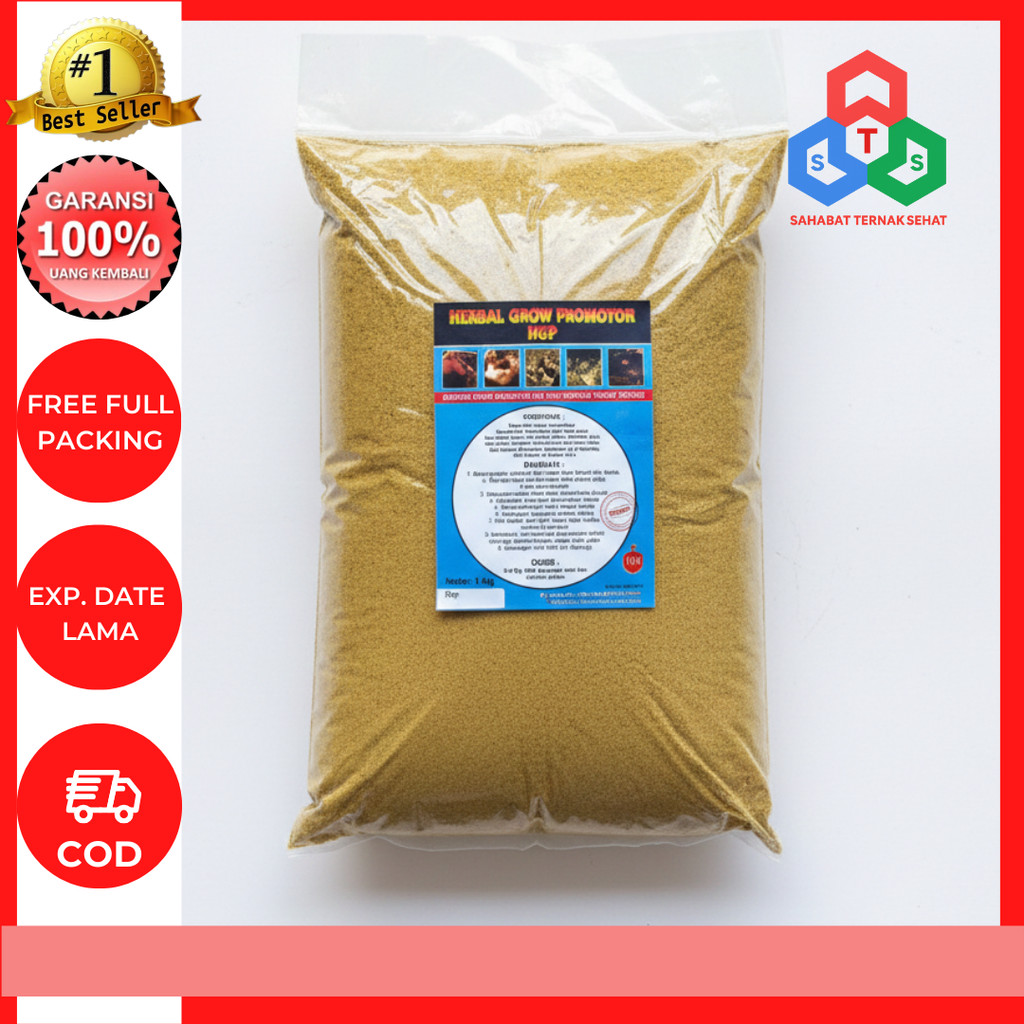 HERBAL GROW PROMOTOR HGP 1 KG UNGGAS JAYA - Jamu Herbal Meningkatkan Pertumbuhan Ayam Unggas Bebek S