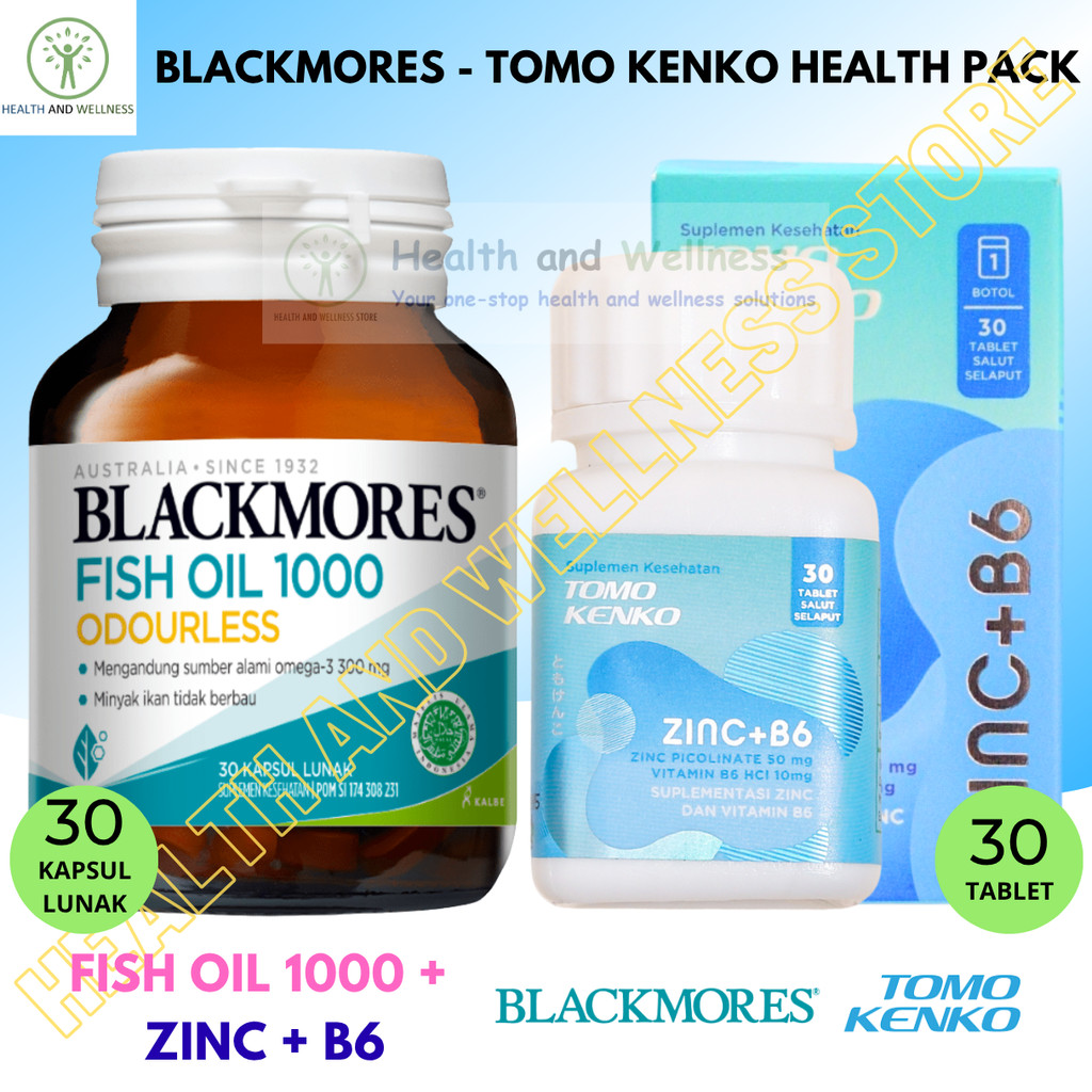Blackmores Fish Oil 1000 Odourless Kapsul Lunak Tomo Kenko Zinc B6 Tablet