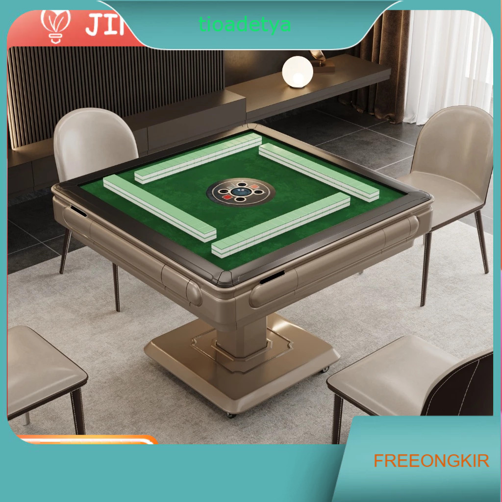 Meja Mahjong Otomatis (Termasuk 2set ubin mahjong) Mesin Mahjong Otomatis Multifungsi Mahjong machin