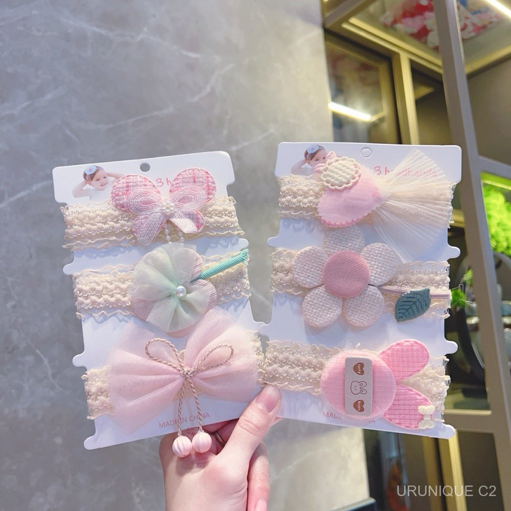 Bandana Anak Bayi 1set 3pcs Headband Korea Bando Korea Import,Bando Korea
