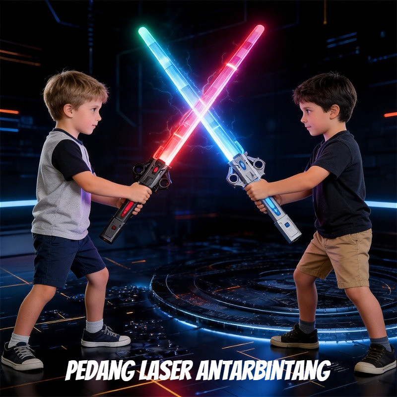 Mainan Pedang Cahaya Star Wars Original Bisa Ditarik Panjang dan Menyala Terang - Hadiah Ulang Tahun