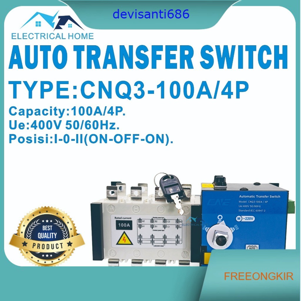 Auto Transfer Switch ATS 4P 100A/Motorized Ohm Saklar 100A BEST QUALITY