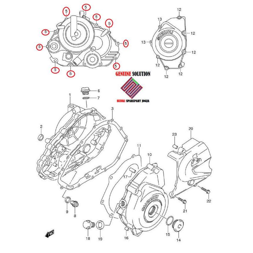 AXN- 01547-0630A-000 Baut tutup bak kopling Satria FU ori