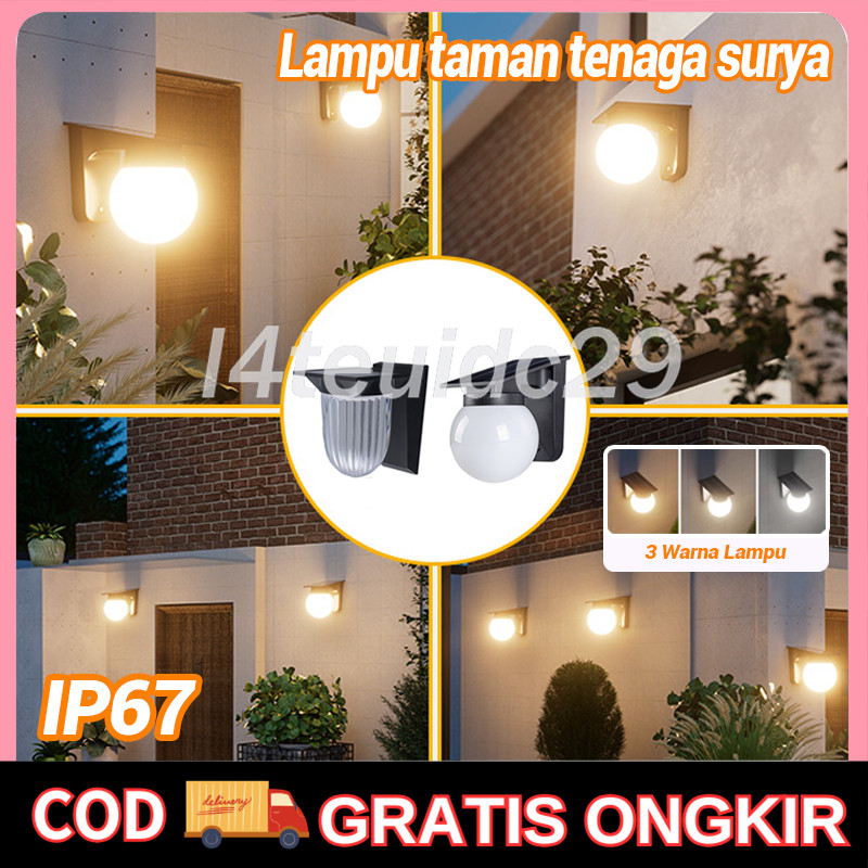 [COD]  Lampu Dinding Tenaga Surya 3 Warna Lampu Taman Tenaga Surya Lampu Hias Lampu Taman Lampu Kori