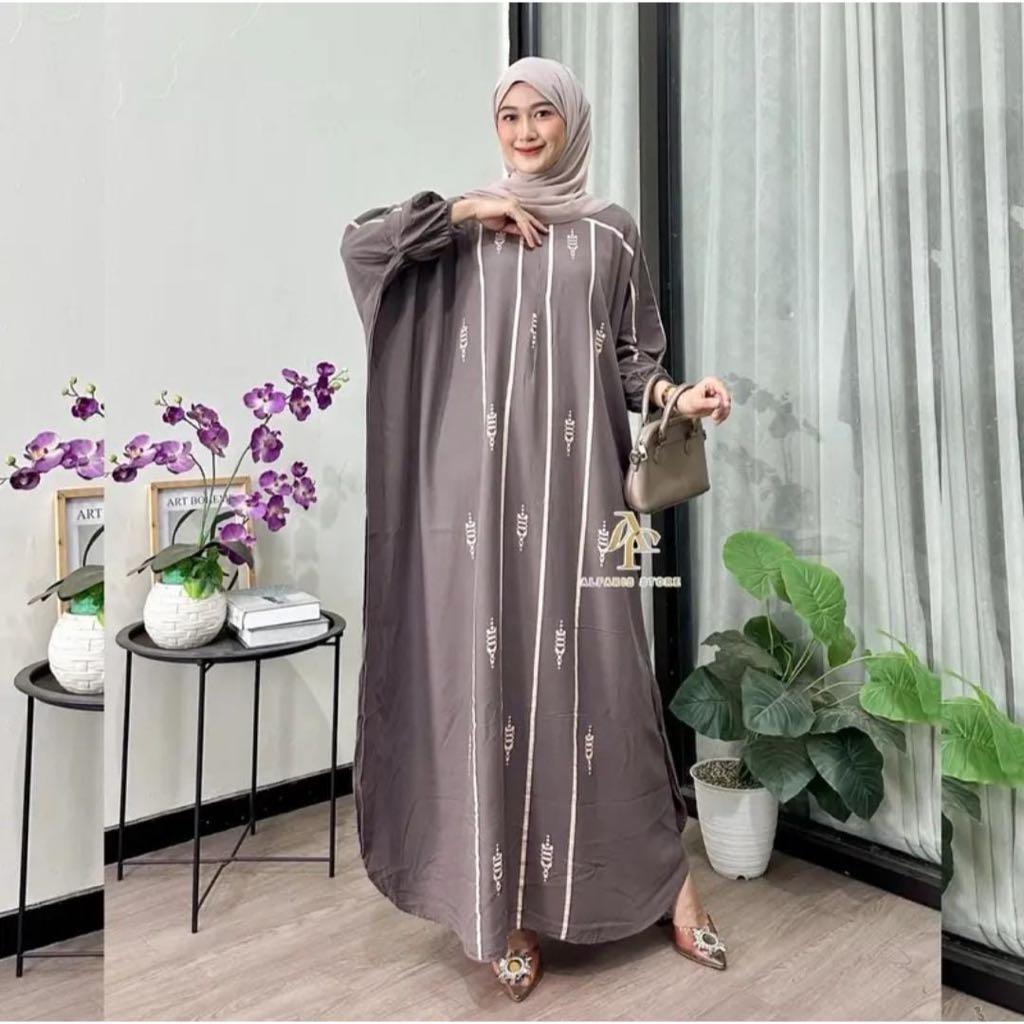 Kaftan Najwa  Kaftan Rayon Premium Motif Kaftan Batik Busui Lengan Panjang Jumbo Maksi