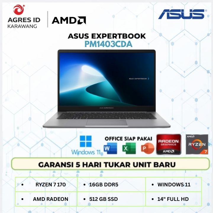 ASUS EXPERTBOOK PM1403CDA RYZEN 7 170 16GB 512GB W11+OHS+M365B 14.0FHD