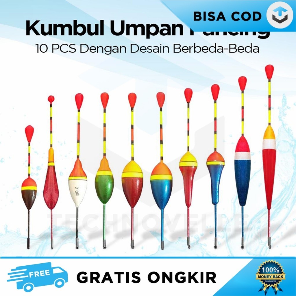 PELAMPUNG PANCING KECIL ANTI BADAI UMPAN IKAN FISHING BAIT 10 PCS