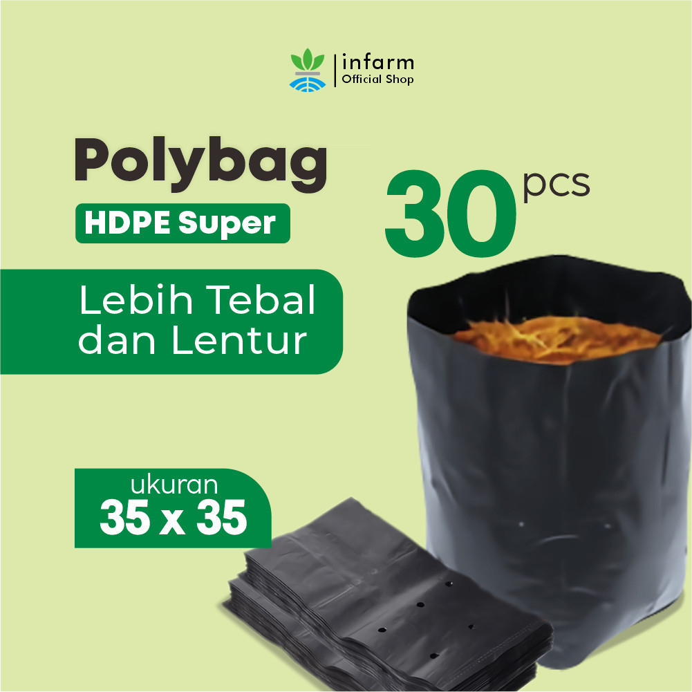 Linea Living INFARM - Polybag Premium Ukuran 35x35 Polibag 30Pcs Polybag Kuat Tebal Tidak Mudah Sobe