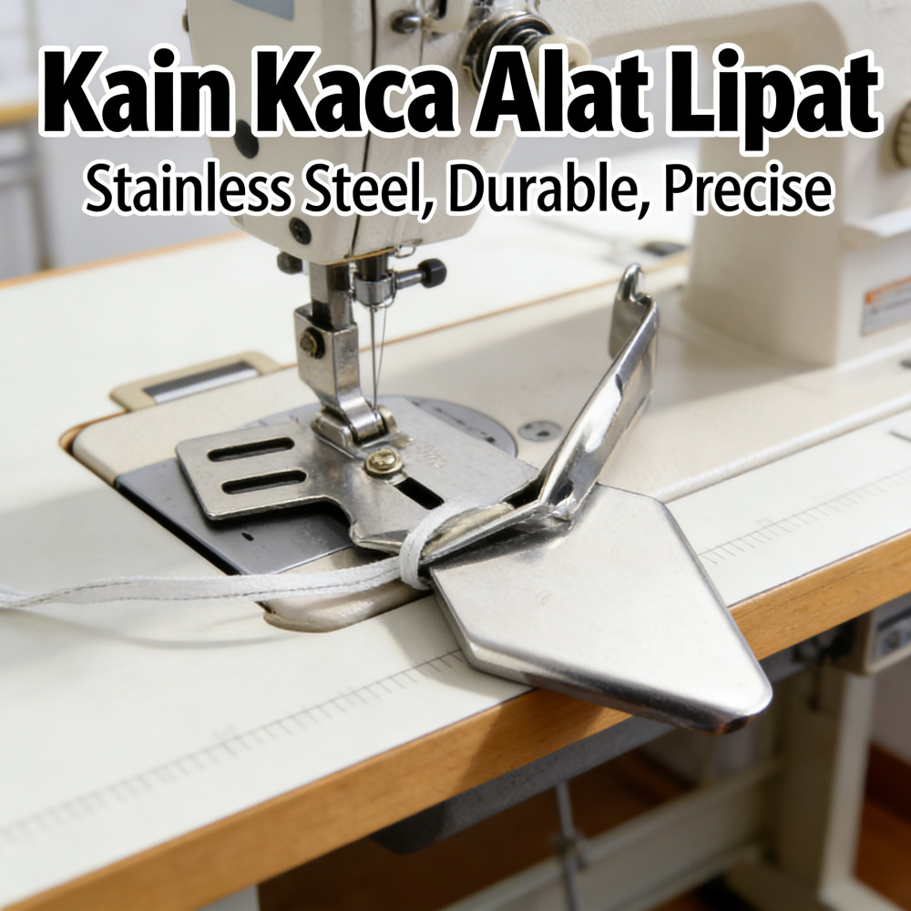 Mesin Jahit Pembuat Pinggiran Kain Universal 30/32/34mm Bisban Corong Kelim Alat Lipat Kain 4 Lipata