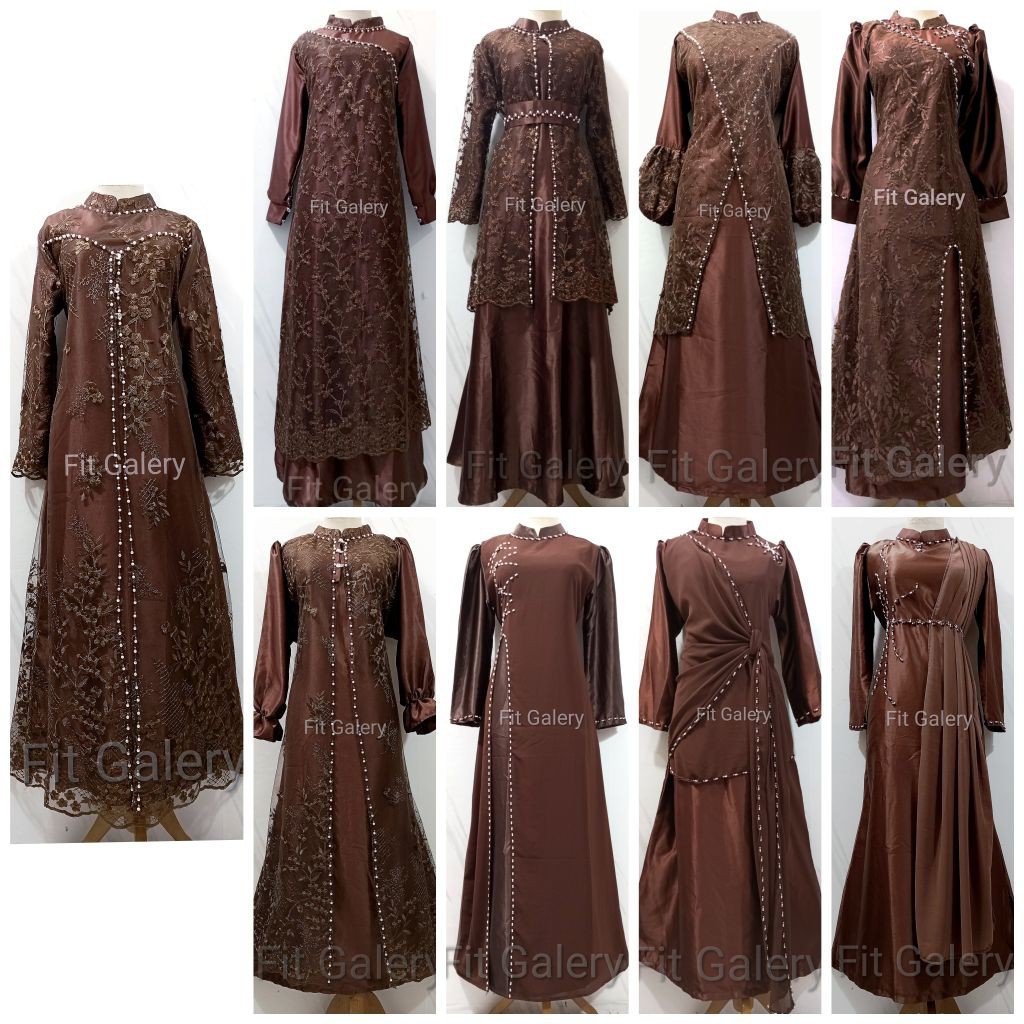 Seragam Pesta Cokelat Mahogani / Gamis Pesta Coklat Mahagoni / Seragam Bridesmaids