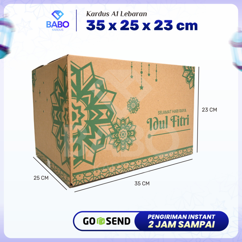 KARDUS PARSEL LEBARAN 35X25X23 / BOX PARCEL / PAKET SEMBAKO / DUS IDUL FITRI / HAMPERS - EID MUBARAK