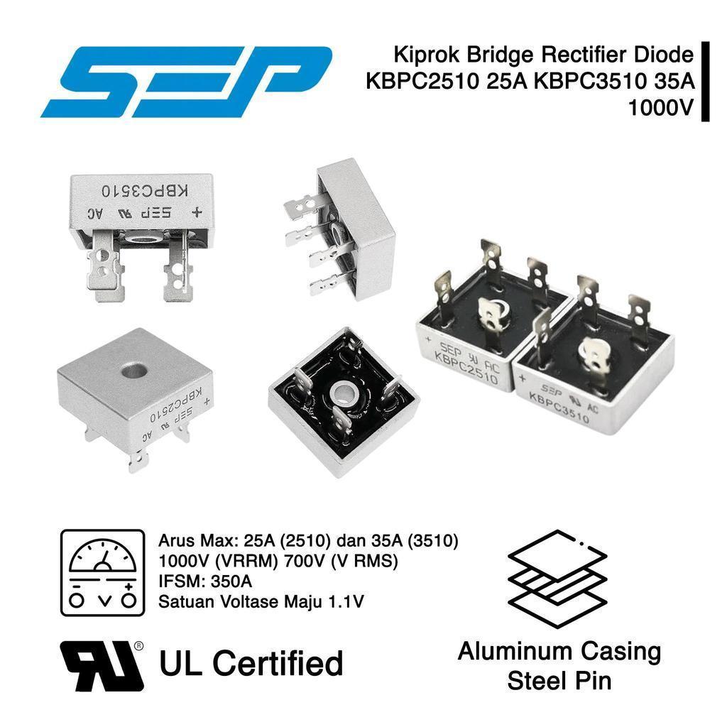 SEP Kiprok Power Supply Dioda Diode Jembatan Bridge Rectifier Diode KBPC 310 610 808 1010 2510 3510 