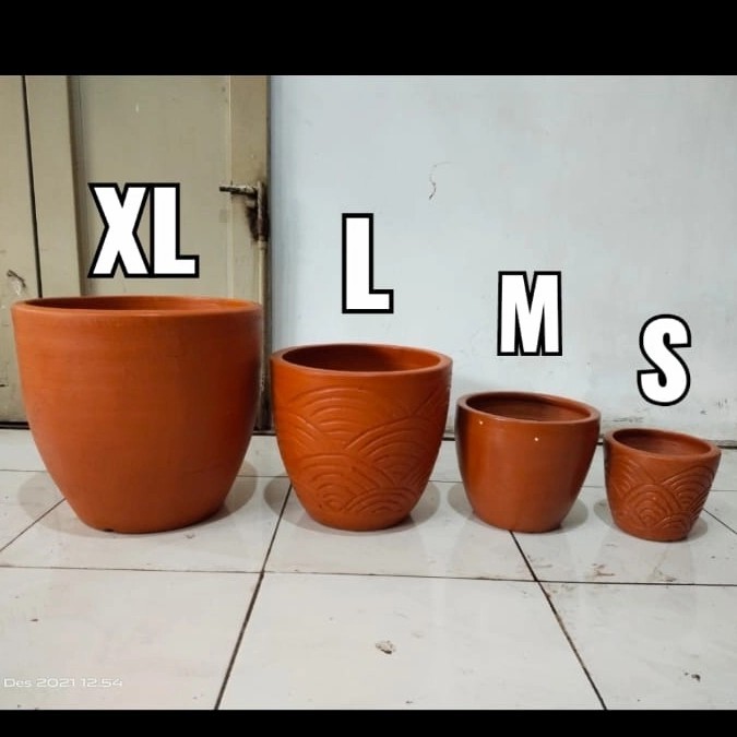 pot gerabah guci jumbo, pot tanah liat besar, khusus instan