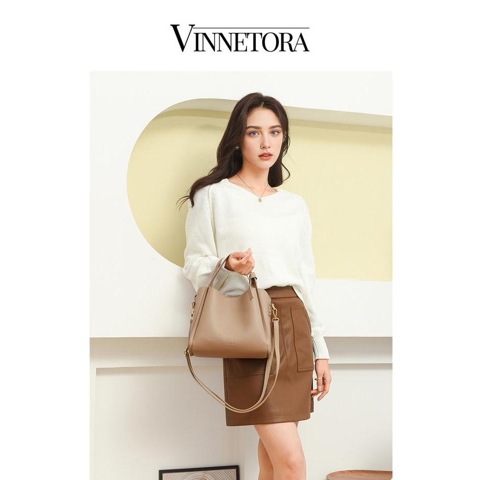 VINNETORA Tas Selempang Wanita Tas Tangan Wanita Tas Kondangan Kulit Jeruk Korean Style Elegan - HIT