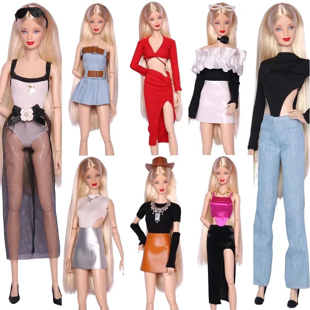 30cm doll clothes / clothing set long sleeve sweater coat dress shoes / doll accessories for 1/6 xin