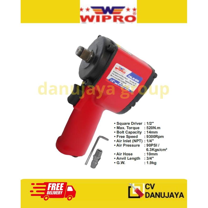 Air Impact Wrench Mini 1/2 Inch PALM-500 520Nm 9300RPM Angin Kompresor Kunci Impact Pneumatic Heavy 