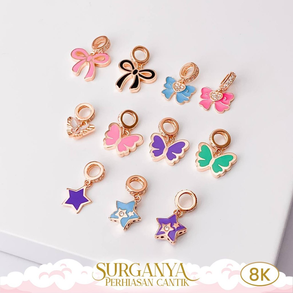 Liontin Cham Gelang Pandodor Emas Kadar 8K Variasi Warna Macan Gold