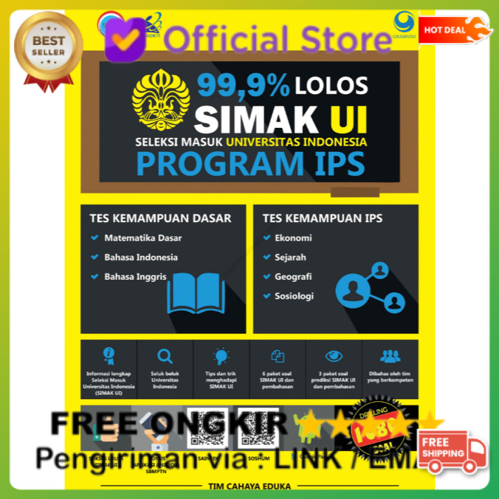 PASTI LULUS 99,9% LOLOS SIMAK UI SELEKSI MASUK UNIVERSITAS INDONESIA PROGRAM IPS IDO115 LOLOS UJIAN