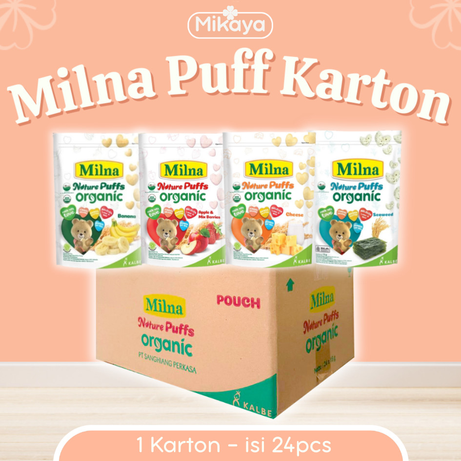 Milna Nature Puffs Karton isi 24 pcs Milna Nature Puff Snack MPASI Bayi PUFF