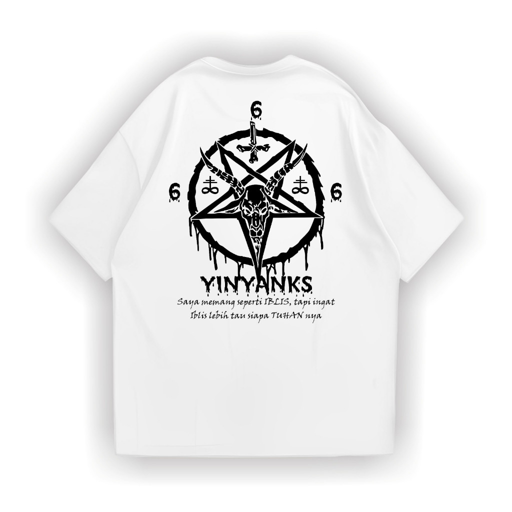 HOT Yinyanks Apparel T-Shirt Satanic 666 Putih