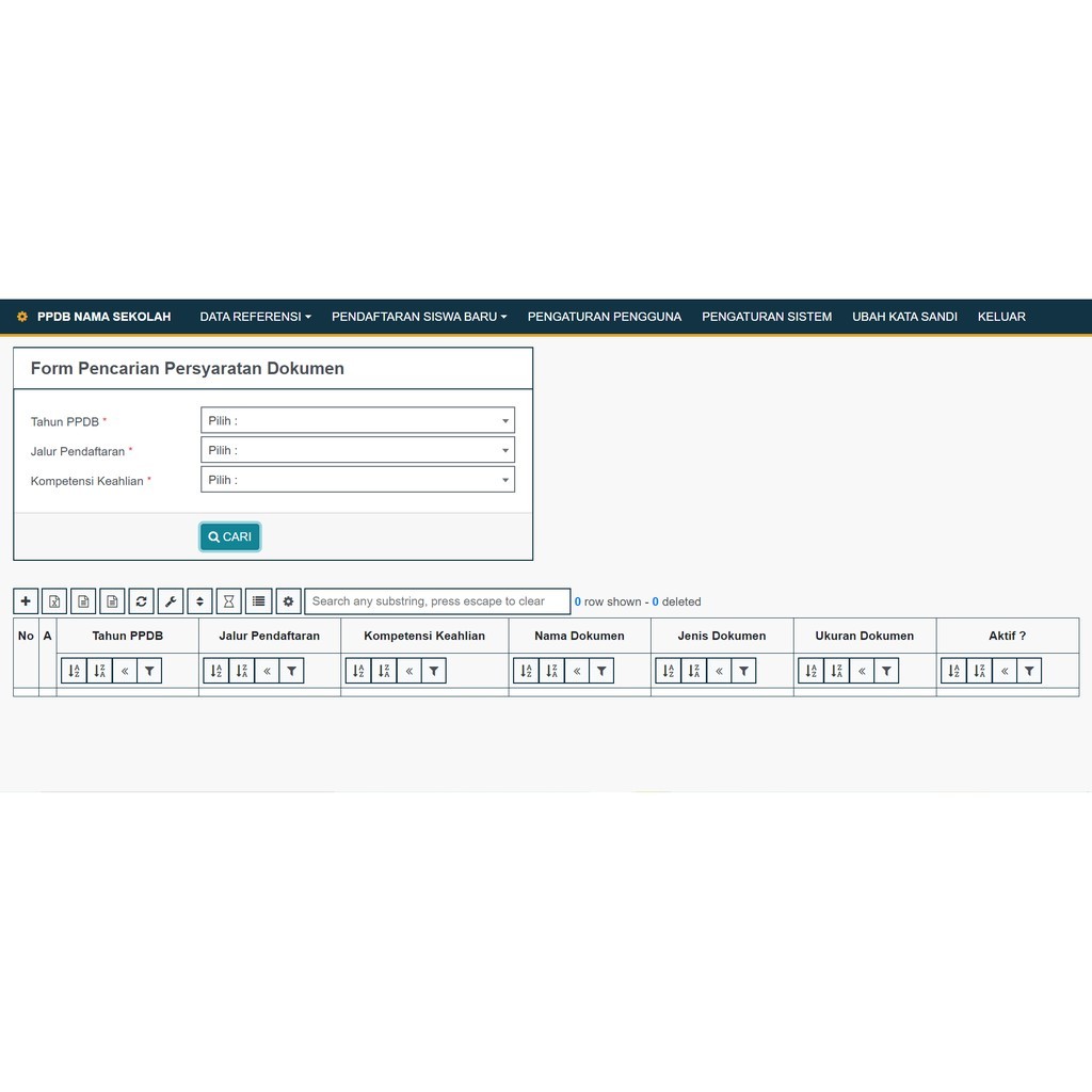Aplikasi PPDB Online Codeigniter - Penerimaan Peserta Didik Baru