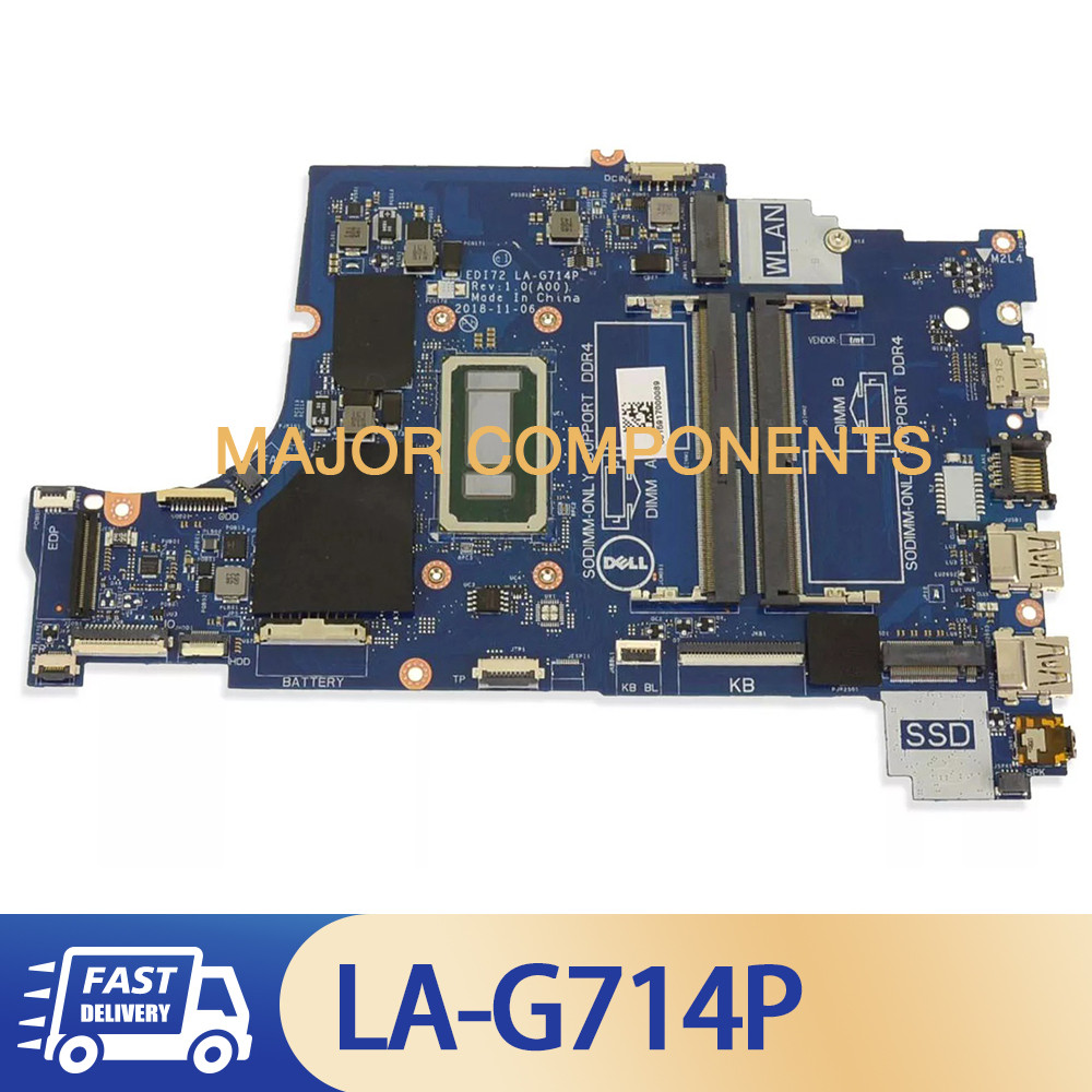 LA-G714P For Dell Inspiron 15 3781/3581 PC Motherboard Intel Core i3-7020U DDR4 Laptop Mainboard