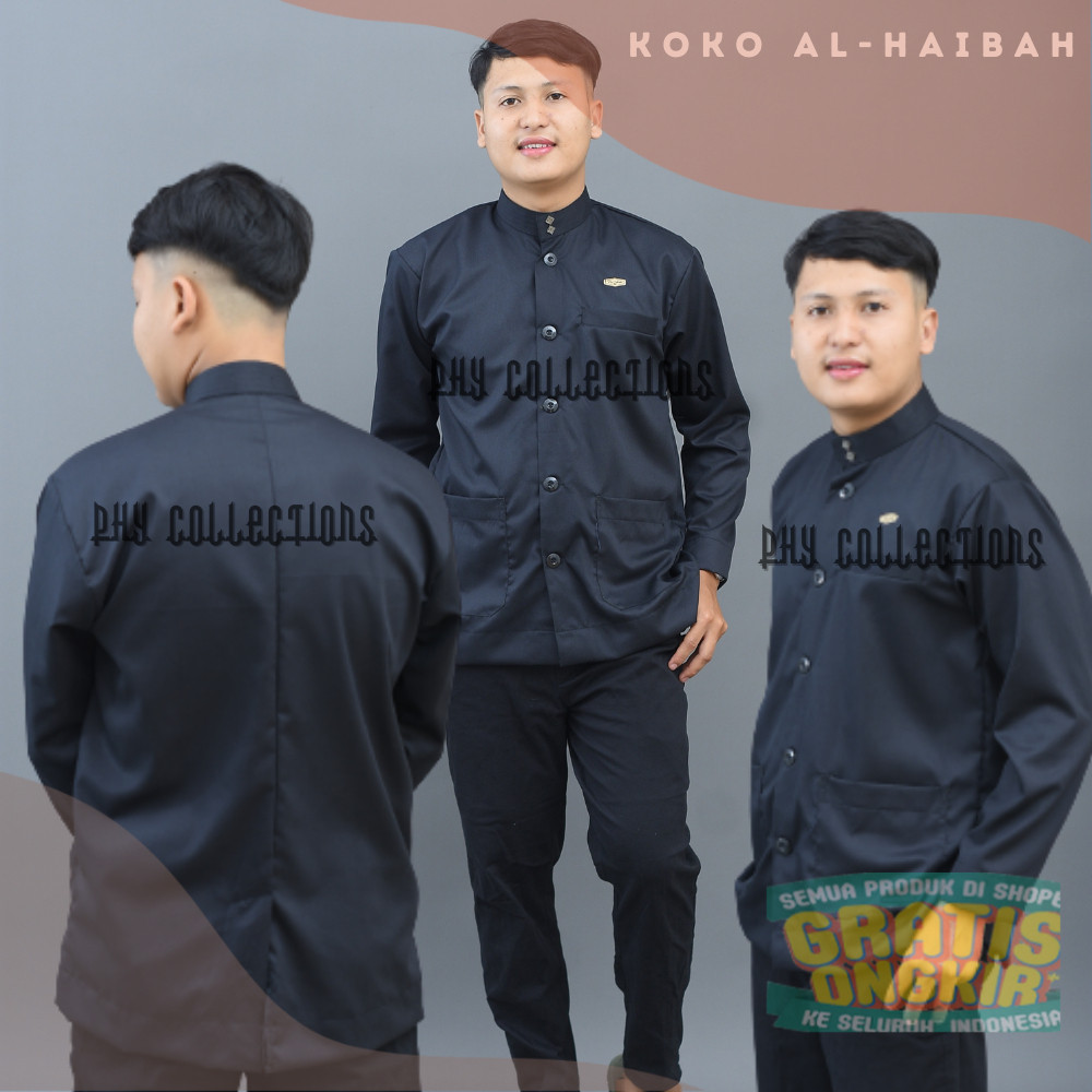 Baju Kemeja Koko Laki-laki Dewasa jasko Pria Premium Lengan Panjang Ukuran S M L XL XXL [Al-HAIBAH]p
