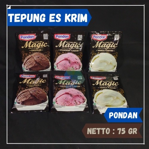 Pondan Magic Ice Cream 75 gr / Bubuk Es Krim Instan