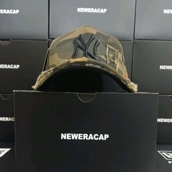 Ramadhan - NY Hitam Camo coklat / Topi Sobek Casual Unisex Style Fashion