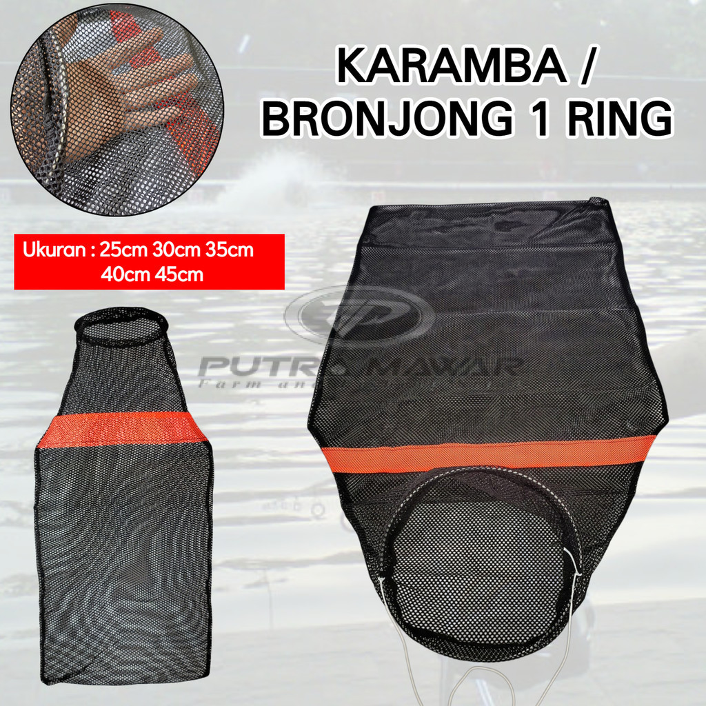 Karamba Korang 1 Ring Wadah Ikan Mancing Kepis Koja Pancing Ukuran Besar Kecil Bahan Jaring Tebal