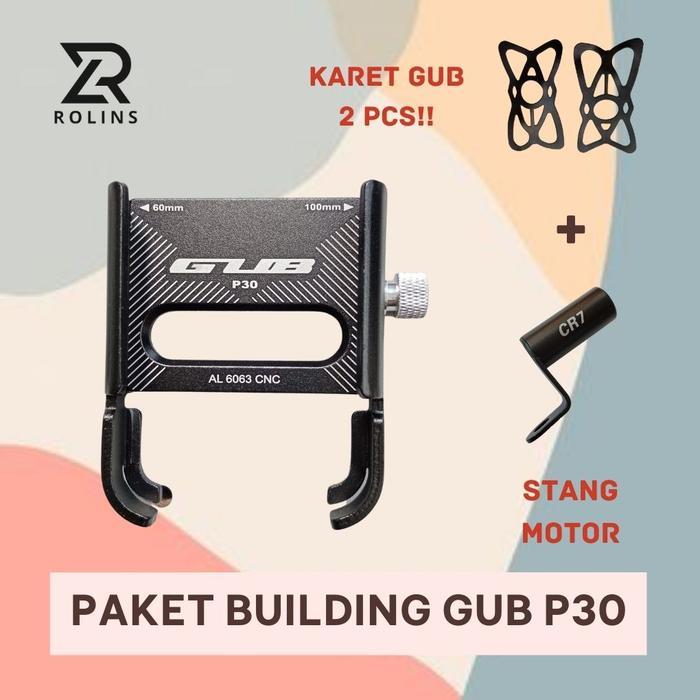 GUB P30 - Holder GUB P30 - Holder HP Motor GUB P30 Allumunium Alloy - Hitam, Unit GUB P30