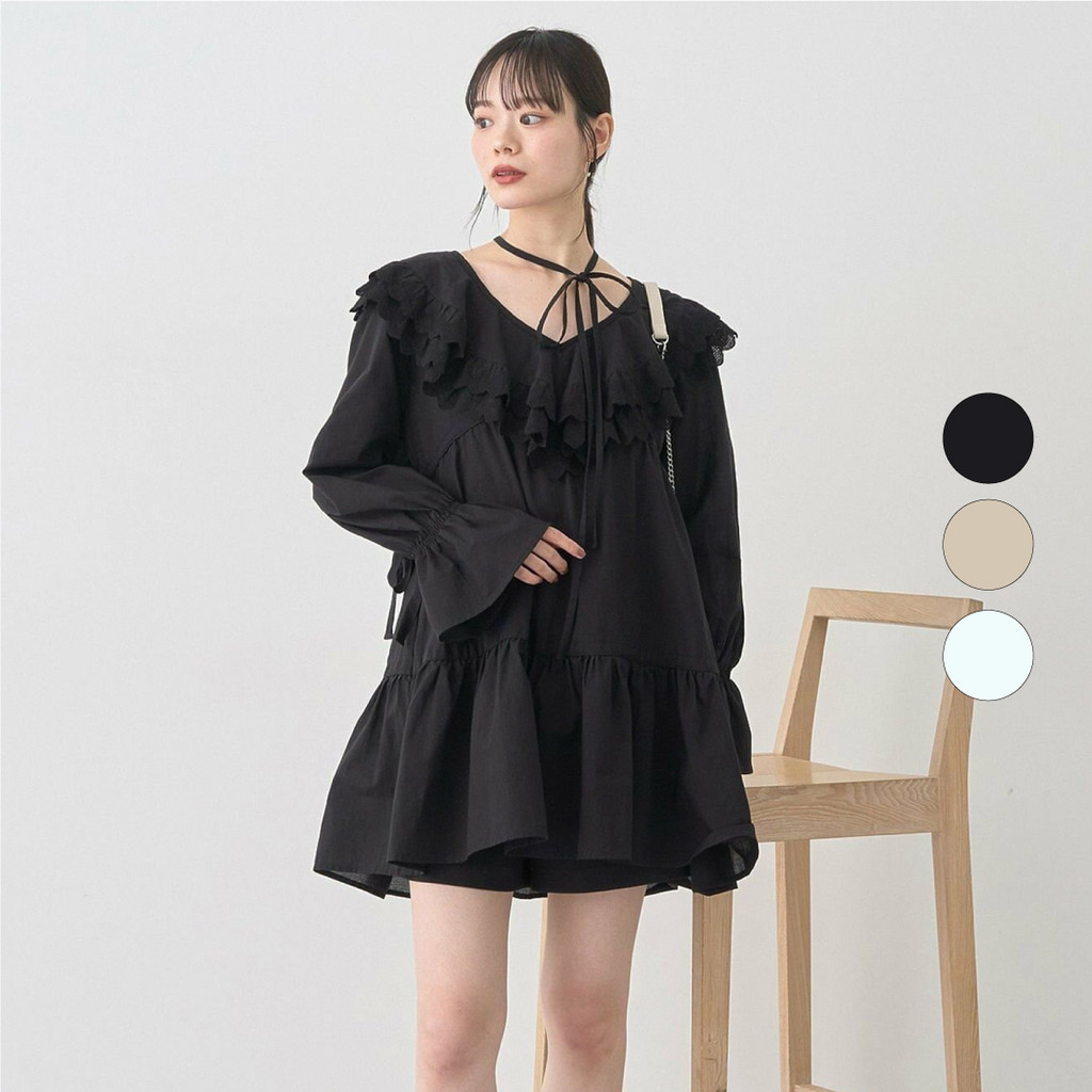 Dress Wanita - Bobo Tokyo - Mizuki Ribbon Ruffle Mini Dress