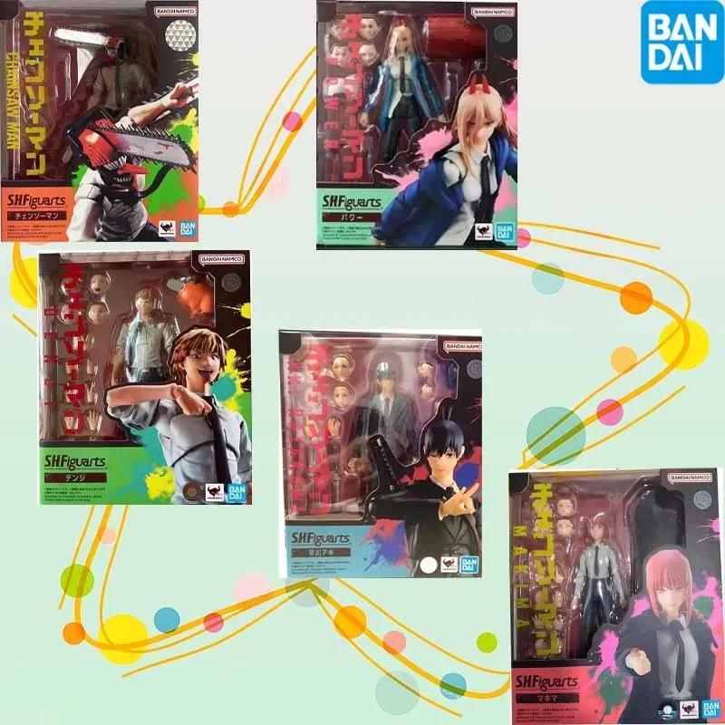 Genuine In Stock Bandai aaw Man Anime Figure SHF Denji Poita Power Makima Hayakawa Aki Collectibles 