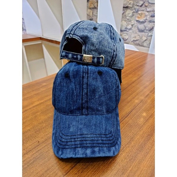 Topi Pria/Wanita Jeans Polos Bahan Denim Lembut