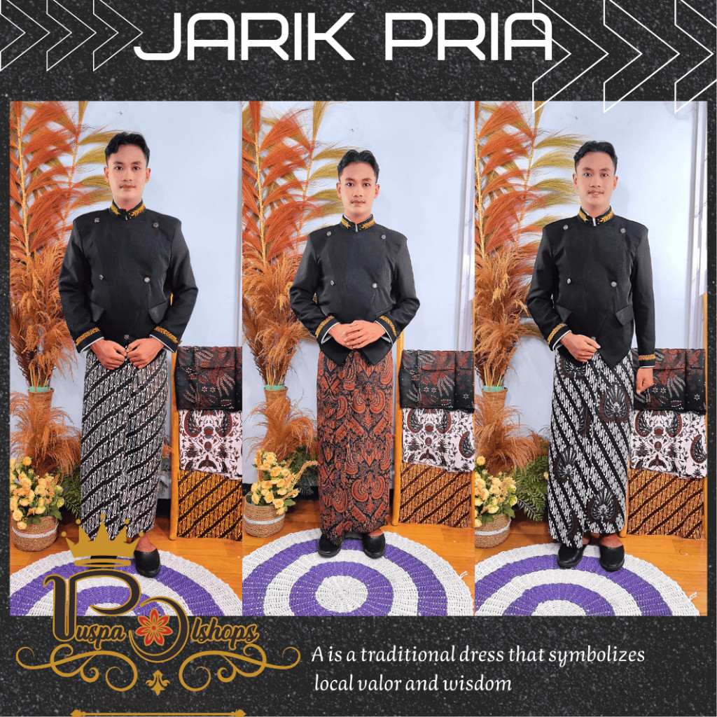 Gaya Outfit jarik pria dewasa instan batik lilit instan