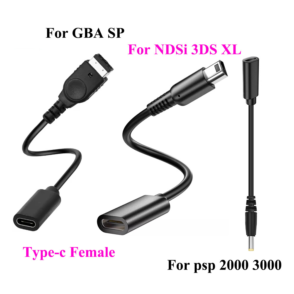 Type C Female arging Cable For GBA SP NDSi 3dsxl psp 2000 3000 USB C Power Supply Cord  Advance arge
