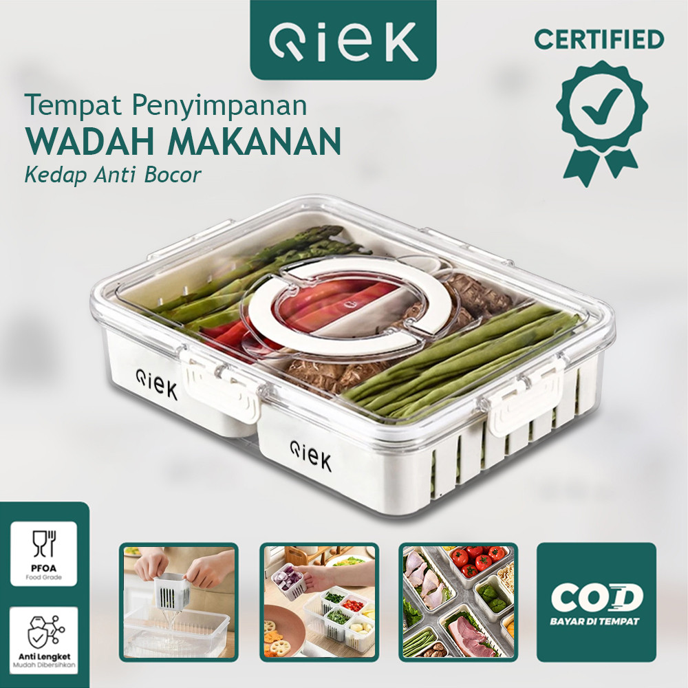 Qiek Kotak Penyimpanan Kulkas Kontainer Kulkas Food Kontainer Kotak Penyimpanan Kulkas Akrilik Sekat