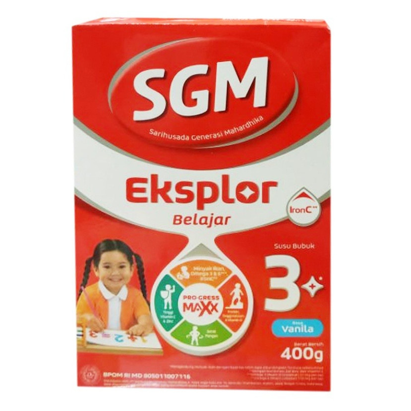 SGM Eksplor 3+ Pro-Gressmaxx Susu Pertumbuhan Vanila Box 400 Gram Pusat Grosir