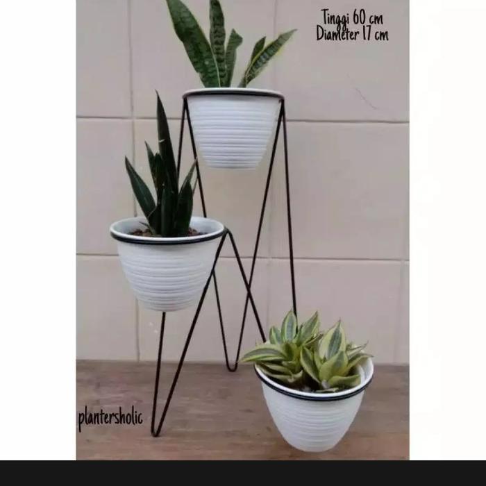 STANDING RAK POT TUNGGAL/STANDING RAK POT BUNGA BESI HIAS/RAK POT BUNG