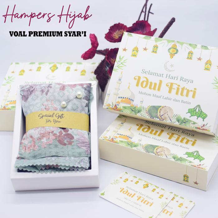 NEW PRODUK Hampers Hijab Voal Premium Motif Syar'i 130 x 130 cm | Kado Guru , wisuda , ulang tahun ,