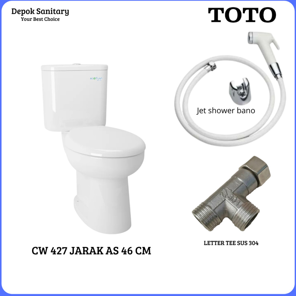 CLOSET DUDUK TOTO CW427J SOFT CLOSING DUAL FLUSH / MONOBLOK CLOSET TOTO CW 427J CW 427 J
