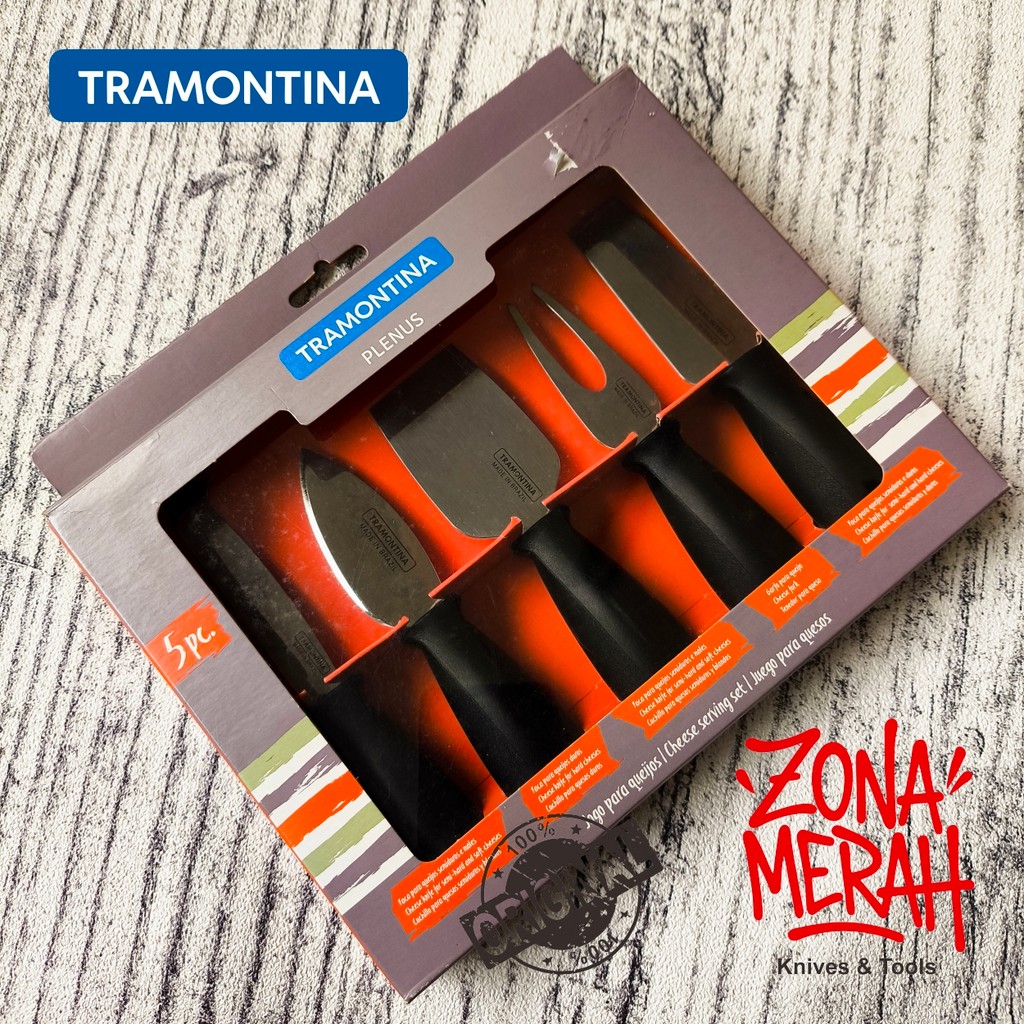 Cheese knife set pisau keju tramontina plenus original brazil 23498/019