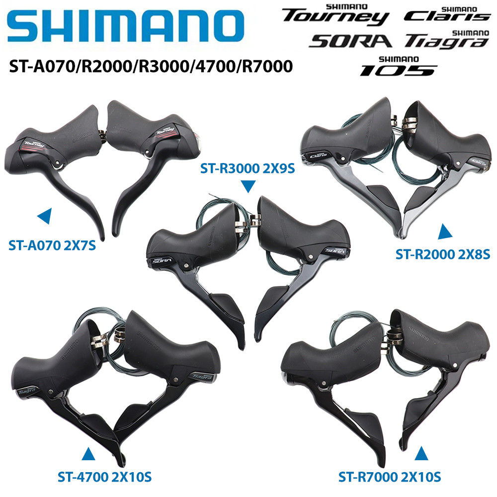 Shimano TOURNEY A070 Claris R2000 SORA R3000 TIAGRA 4700 105 R7000 STi 2x7/8/9/10/11 speed Shifters 